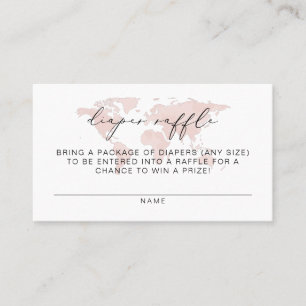 Tarjeta De Mesa CARMEN Mapa rosado Adventure Diaper Raffle Ticket