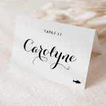 Tarjeta De Mesa Carne Calligraphy Seafood Comida Elección Boda Pla<br><div class="desc">Eleva tu recepción nupcial con nuestras hermosas tarjetas para bodas de personalizable, diseñadas para darle un toque personal a tu día especial. Cuentan con caligrafía negra moderna y un acento cardíaco. Añade los nombres de los invitados, la opción de la comida, la fecha del boda o un mensaje especial. Transforme...</div>