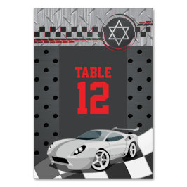 Tarjeta De Mesa Carreras del coche Racecar Bar Mitzvah