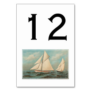 Tarjeta De Mesa Carreras Náutica de Yates Vintage #1