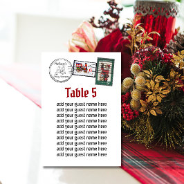 Tarjeta De Mesa Carta de Santa Claus. Asientos traviesos o bonitos