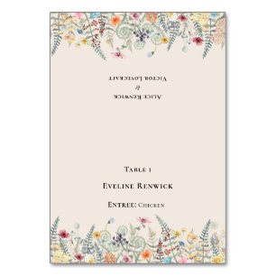 Tarjeta De Mesa Carta simple de flores silvestres Elección de tarj