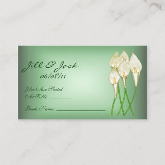 Tarjeta De Mesa Cartas de asiento Calla Lilies (Blanco)