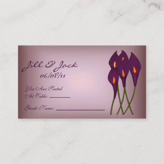 Tarjeta De Mesa Cartas de asiento Calla Lilies (Púrpura)