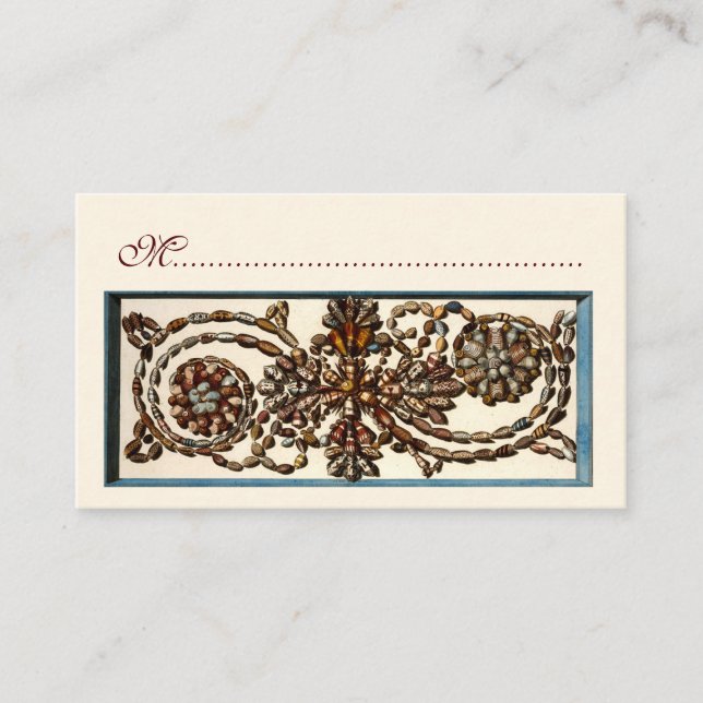 Tarjeta De Mesa Cartas de asiento en las conchas de baño (Anverso)