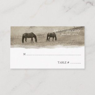 Tarjeta De Mesa Cartas de asiento rústicas para la granja de cabal