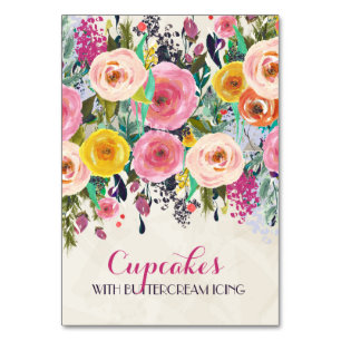 Tarjeta De Mesa Cartas de carpas de comida floral