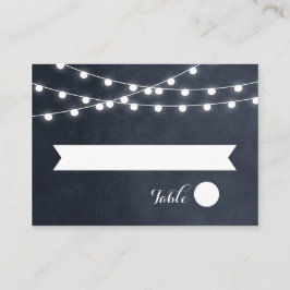 Tarjeta De Mesa Cartas de Escort Boda de las luces de cadena azul