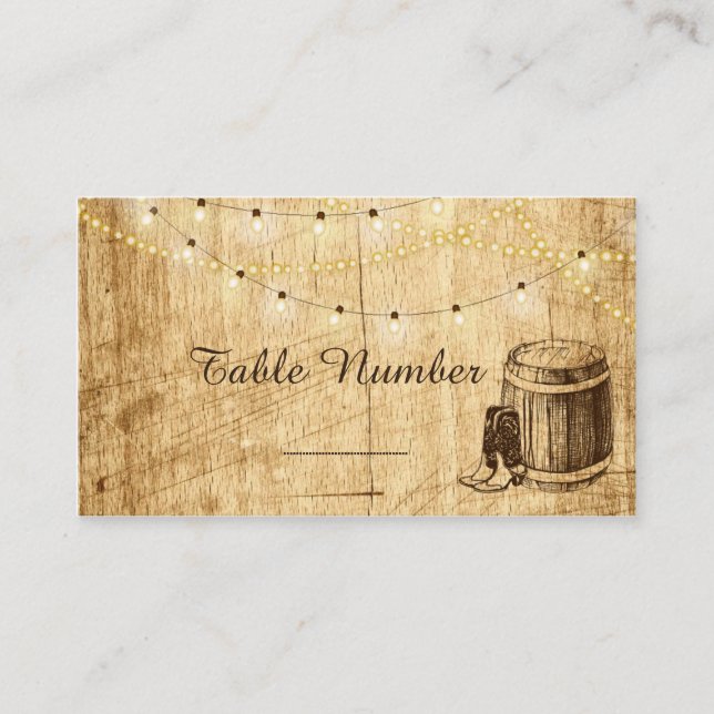 Tarjeta De Mesa Cartas de Escort para una boda de campo (Anverso)