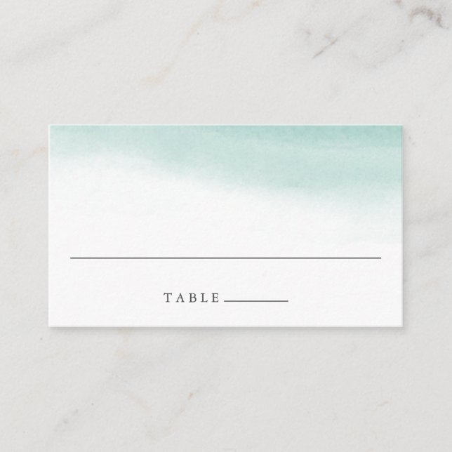 Tarjeta De Mesa Cartas de Escort Place de Seaglass Tides Boda (Anverso)