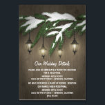 Tarjeta De Mesa Cartas de gabinete de Bodas rusas de Lantern Everg<br><div class="desc">Las tarjetas de inscripción rusticas del Boda Evergreen Lantern incluyen estas tarjetas de detalle para informar a sus huéspedes de la recepción, la cronología de la recepción y la información del hotel para facilitar la planificación. Si es necesario, puede agregar más información haciendo clic en el botón personalizar de arriba....</div>