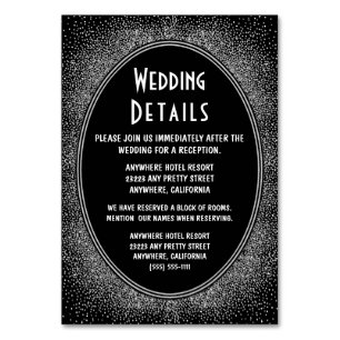 Tarjeta De Mesa Cartas de inserción en recepción de bodas de plata