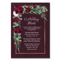 Cartas de la boda de la boda de la floral de oro d