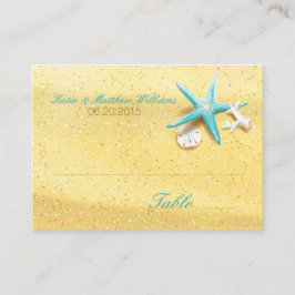Tarjeta De Mesa Cartas de la casa de bodas de destino de la playa