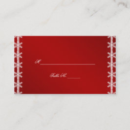 Tarjeta De Mesa Cartas de la casa de bodas de invierno del copo de