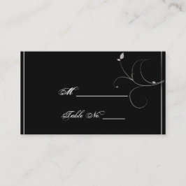 Tarjeta De Mesa Cartas de la casa de la boda en negro y plateado