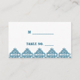 Tarjeta De Mesa Cartas de la casa de la damasco azul marroquí