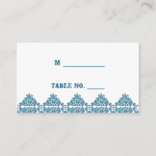 Tarjeta De Mesa Cartas de la casa de la damasco azul marroquí