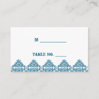 Tarjeta De Mesa Cartas de la casa de la damasco azul marroquí
