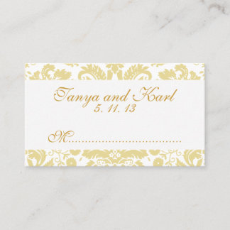 Tarjeta De Mesa Cartas de la casa de matrimonio de damasco de marf