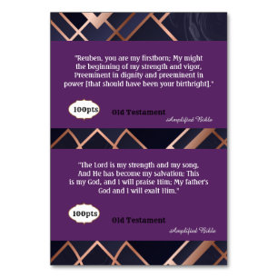 Tarjeta De Mesa Cartas de la fuerza de las escrituras para el jueg