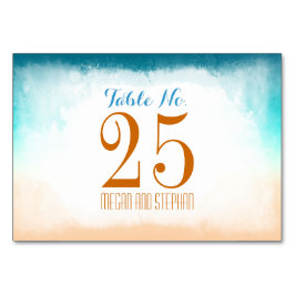 Tarjeta De Mesa Cartas de la mesa de la mesa de la boda de la play