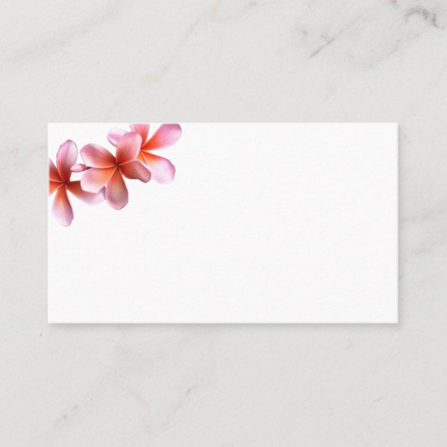 Tarjeta De Mesa Cartas de la plaza blanca del Plumeria rosa (Anverso)