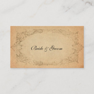 Tarjeta De Mesa Cartas de la plaza de pergamino de Oval antigua
