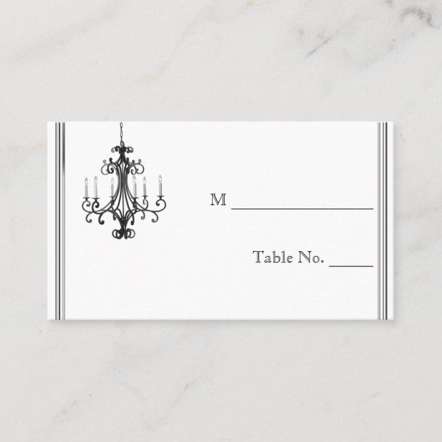 Tarjeta De Mesa Cartas de los lugares Bodas de Hollywood Glamour C (Anverso)