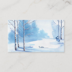 Tarjeta De Mesa Cartas de los lugares de boda de invierno de los á