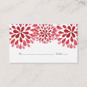 Tarjeta De Mesa Cartas de los lugares de crisantemo de color rojo