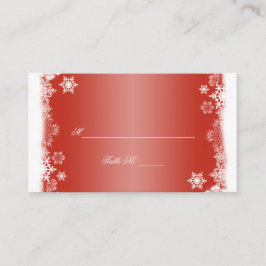 Tarjeta De Mesa Cartas de lugares de Boda de copos de nieve rojos 