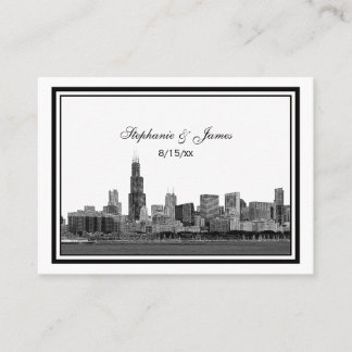 Tarjeta De Mesa Cartas De Lugares Enmarcadas Etched De Chicago Sky
