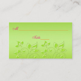Tarjeta De Mesa Cartas de lugares florales rosas, Naranjas y limon