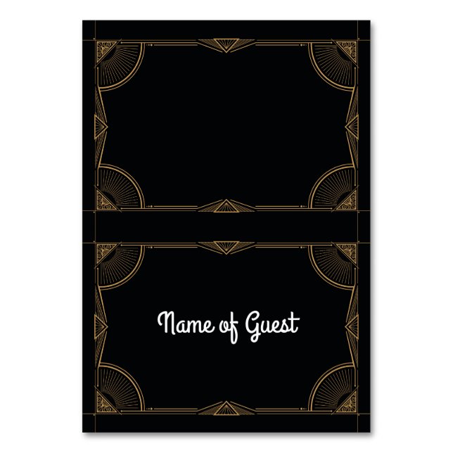 Tarjeta De Mesa Cartas de mesa de los años 20 Nombre del Boda invi (Anverso)