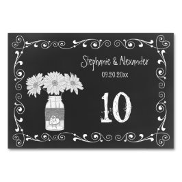Tarjeta De Mesa Cartas de mesa del Boda Chalkboard Mason Jar