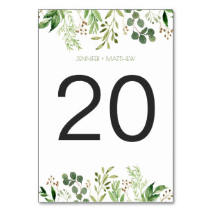 Tarjeta De Mesa Cartas de mesa rústicas de ensueño botánico
