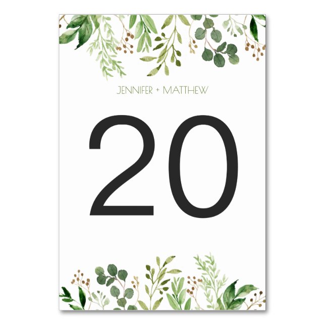 Tarjeta De Mesa Cartas de mesa rústicas de ensueño botánico (Anverso)