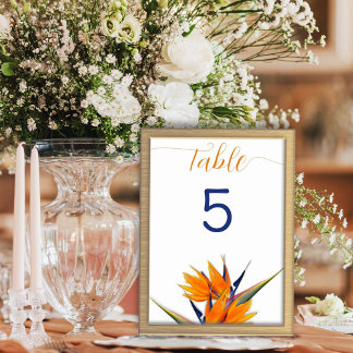 Tarjeta De Mesa Cartas de números de tabla de las flores de pájaro
