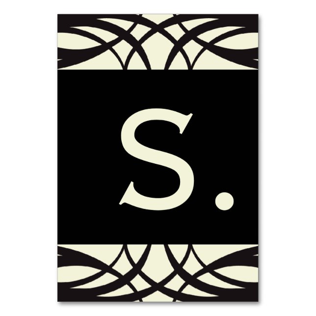 Tarjeta De Mesa Cartas de pancartas de Boda de arte Art Deco de cr (Anverso)