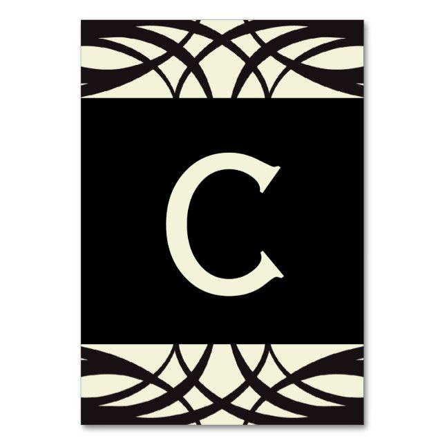 Tarjeta De Mesa Cartas de pancartas de Boda de arte Art Deco de cr (Anverso)