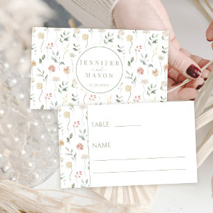 Tarjeta De Mesa Cartas de plaza de Boda bucal rústico botánico pas