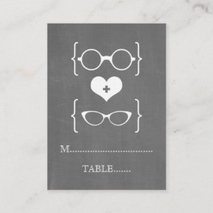 Tarjeta De Mesa Cartas de plaza de Chalkboard de Ivory Geeky Glass