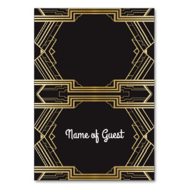 Tarjeta De Mesa Cartas de tabla Nombre del Boda invitado Art Deco 