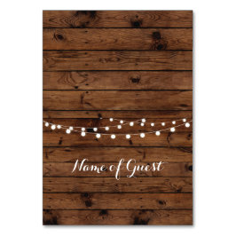 Tarjeta De Mesa Cartas De Tabla Nombre Del Lugar De Madera Del Bod