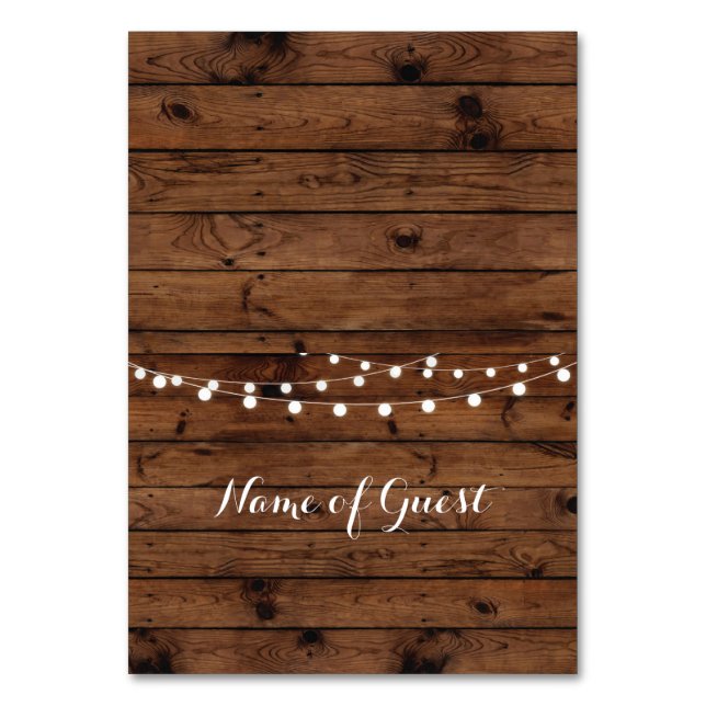 Tarjeta De Mesa Cartas De Tabla Nombre Del Lugar De Madera Del Bod (Anverso)