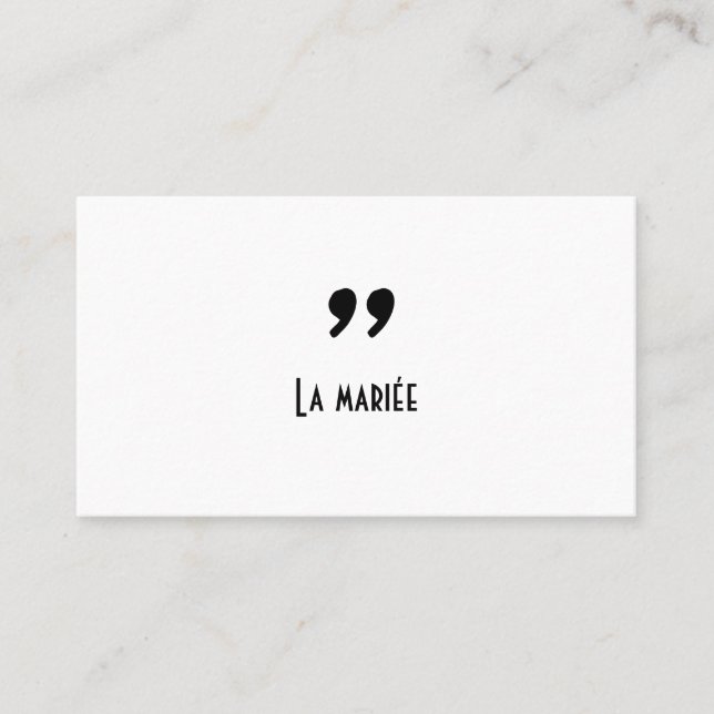 Tarjeta De Mesa Carte de placement Apostrophe (Anverso)