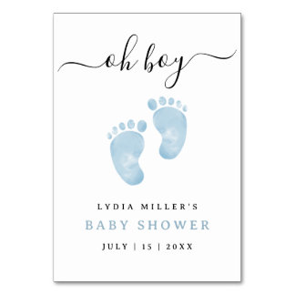 Tarjeta De Mesa Cartel de bienvenida para baby shower de bebé niño