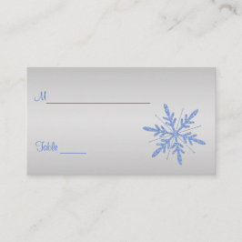 Tarjeta De Mesa Carteles de copos de nieve azul Purpurinoso