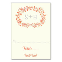 Cartucho de boda del marco del follaje coral e ini